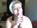 Mature Russian beauty AimeeParadise sucks dildo in private shows and in the shower. (Compilation)