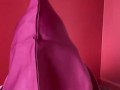 Sexy satanist fucks herself with devil dick dildo in trampy place 