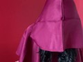 Sexy satanist fucks herself with devil dick dildo in trampy place 