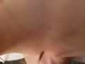 Blonde gags on huge cock while having a crazy orgasm!!