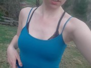 Topless in the mountains