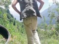 Countryside pissing - While out walking Angel Fowler takes a piss 