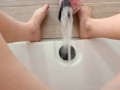 SFW bathtub climaxing