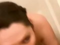 Native American sucking my dick in the shower