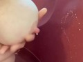Milf spray milk in bath
