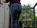⭐ Cute Blonde Pissing Her Jeans Twice Outdoors! Kinky Pee Girl !