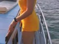 Public nudity. flashing outdoor. Naked slut on boat