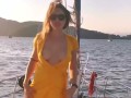 Public nudity. flashing outdoor. Naked slut on boat