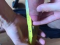 Thick fat cock playing - stud hanging balls - soft to hard erection big softies 