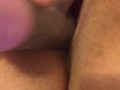 Moaning While Toying Shaved Plump Pussy