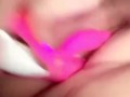 pawg plays with pretty pink pussy using pink rabbit dildo