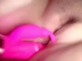 pawg plays with pretty pink pussy using pink rabbit dildo