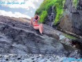 Cute teen caught stripping off and fingering soaking wet pussy in public - Hannah Goode