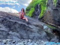 Cute teen caught stripping off and fingering soaking wet pussy in public - Hannah Goode