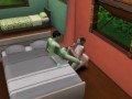 The girl made a blowjob to an alien guest and then fucked his green member Sims4