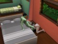 The girl made a blowjob to an alien guest and then fucked his green member Sims4