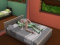 The girl made a blowjob to an alien guest and then fucked his green member Sims4