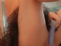 Wet pussy pawg rides purple dildo with tits bouncing