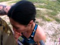 Very Sloppy Outdoor Cocksucking From Tattoed Russian Dirtbike Teen /// 4k /// Cum Swallow