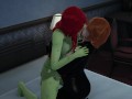 Black Widow and Poison Ivy fuck using toys.