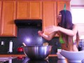 Giselle Amore and Brenna Sparks: Latina and Asian Lesbian Kitchen Fuck