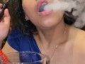 Xoco-Latina Smoking fetish blue dress