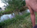 Village Exhibitionist Goes To Public Pond To Swim