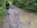 Soaking Wet Cutie Piss shoes and Puddle Walking