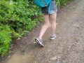 Soaking Wet Cutie Piss shoes and Puddle Walking