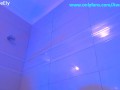 Messy orgasm in the shower with black dildo