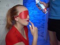 I cheated my in a tasteful game, she didn’t notice cum in her mouth!