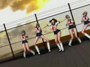 Submissive school girls in slut uniform dancing on the classroom roof MMD R18