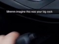 Masturbating in parking lot while sexting my step uncle on Snapchat - I squirt all over his car!
