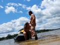 A quick break for a quick public blowjob and fuck on the jet ski