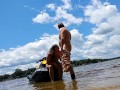 A quick break for a quick public blowjob and fuck on the jet ski