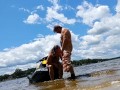 A quick break for a quick public blowjob and fuck on the jet ski