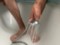 Nackt, meine Füße Waschen