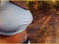 Wifey Bike Riding with her BIG tits FLASHING