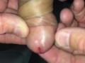 Twisting the shaft of my cock beyond 360 degrees and letting it go, observe in slow motion too