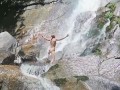 Naked Strip dance in the Waterfall and hot Masturbation outside - Angel Fowler