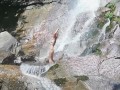 Naked Strip dance in the Waterfall and hot Masturbation outside - Angel Fowler