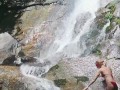 Naked Strip dance in the Waterfall and hot Masturbation outside - Angel Fowler