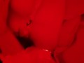 Girl caresses herself in the restroom of a nightclub
