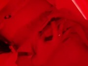 Girl caresses herself in the restroom of a nightclub