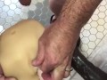 Kendra Lust's stroker toy takes on 3 cocks before getting her pussy covered in cum