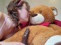 TEEN DESPERATE FOR BOYFRIEND FUCKS HER TEDDYBEAR