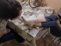 First lesbian foot worship for mistress Nika 18 y.o. (TRAILER)