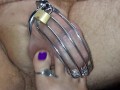 Fan Requested Purple Toes Teasing Hubby's Aching Caged Cock, pt 2/6