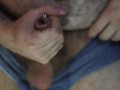 Urethra sounding with set of sounds, including plugs. Cumming at the end