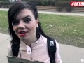 BUMSBUS - BIG NATURAL TITS BABE SCARLETT ROSE PICKED UP FOR HOT INTERRACIAL SEX - LETSDOEIT